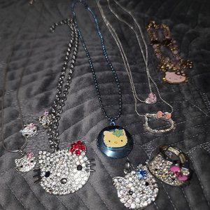 Hello kitty jewelry knecklaces ring bracelet
